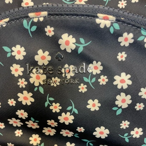 NWOT Kate Spade Dark Blue Daisy Nylon Karissa Backpack - Picture 3 of 12